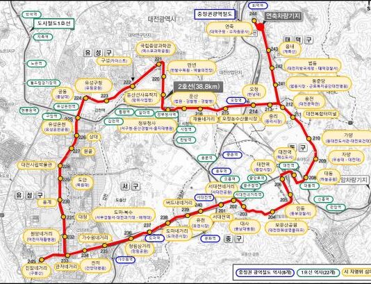 대전시, 도시철도 2호선 트램 정거장 명칭 제정안 지명위원회 심의 통과